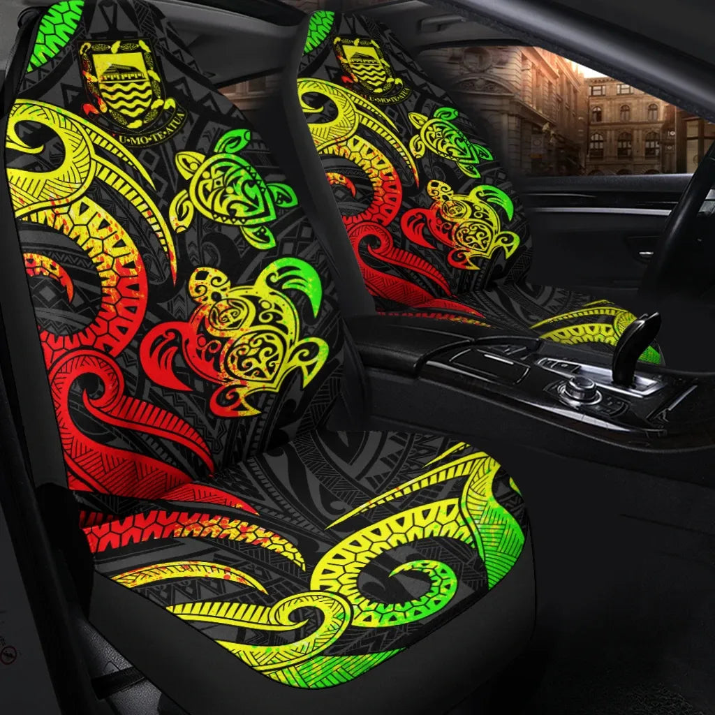 Tuvalu Car Seat Covers - Reggae Tentacle Turtle