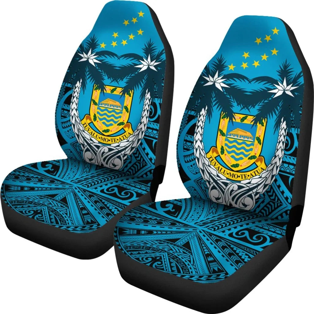 Tuvalu Car Seat Covers - Tuvalu Flag Coat Of Arms Coconut