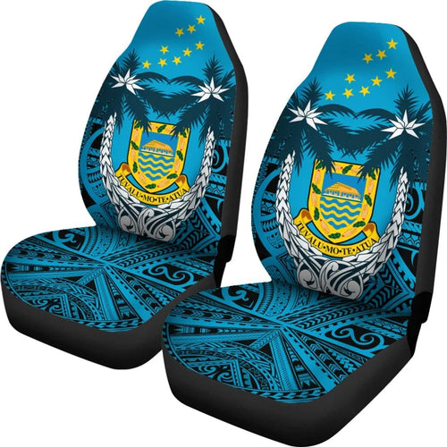 Tuvalu Car Seat Covers - Tuvalu Flag Coat Of Arms Coconut