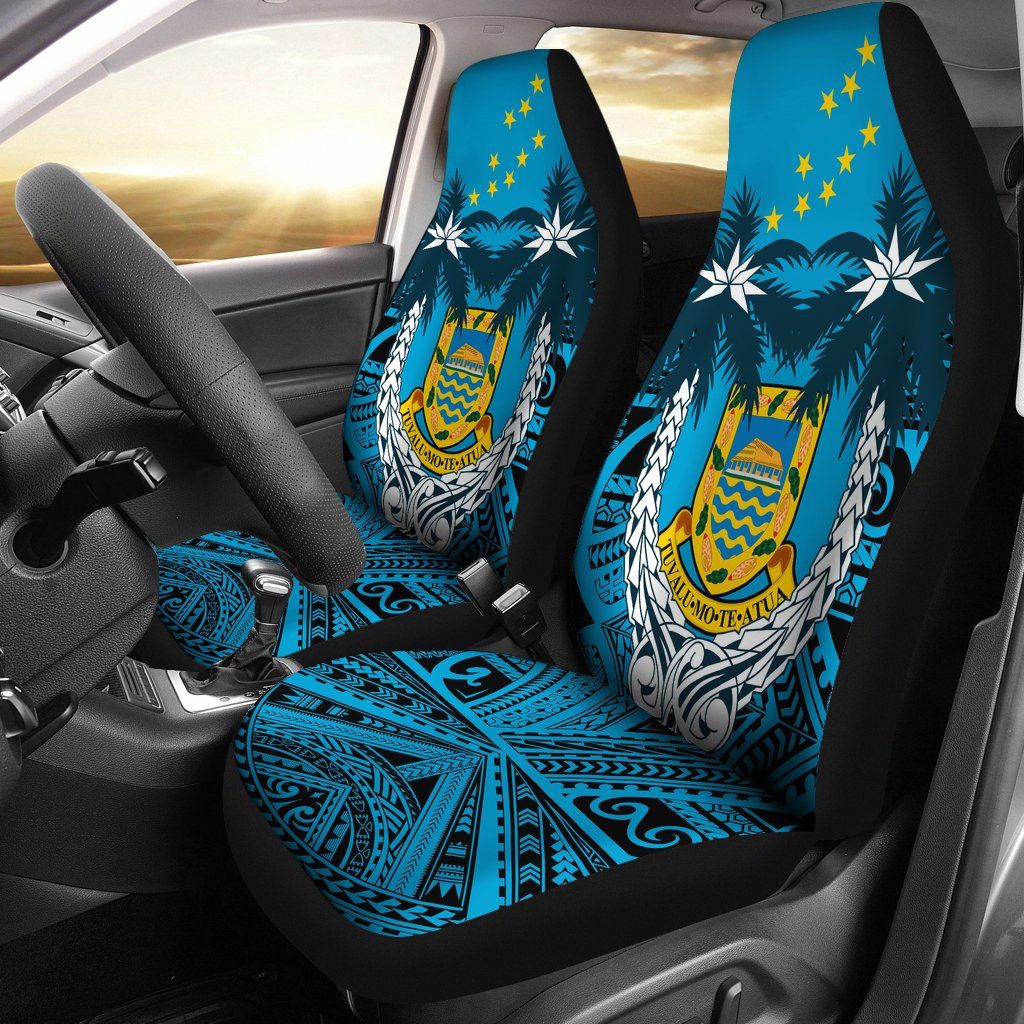 Tuvalu Car Seat Covers - Tuvalu Flag Coat Of Arms Coconut