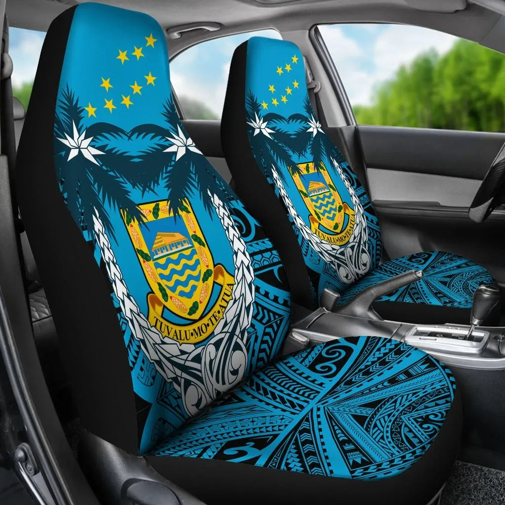 Tuvalu Car Seat Covers - Tuvalu Flag Coat Of Arms Coconut
