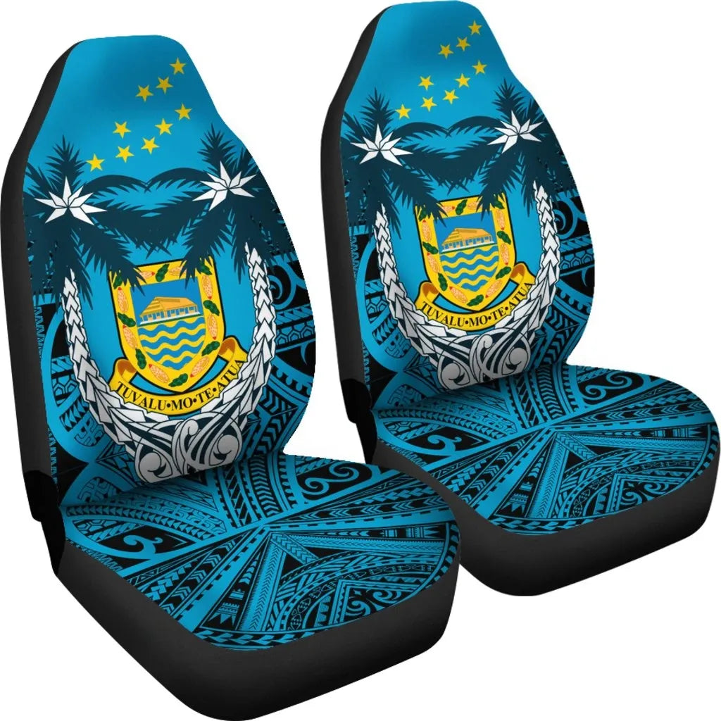 Tuvalu Car Seat Covers - Tuvalu Flag Coat Of Arms Coconut