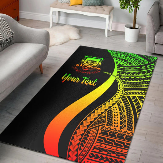 Tuvalu Custom Personalised Area Rug - Reggae Polynesian Tentacle Tribal Pattern