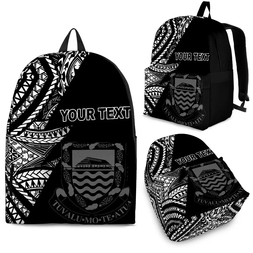 Tuvalu Custom Personalised Backpack Flash Black