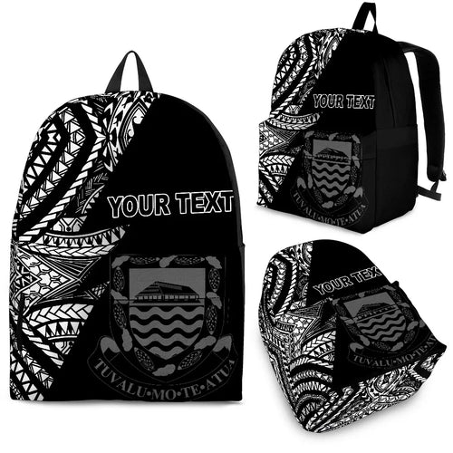 Tuvalu Custom Personalised Backpack Flash Black