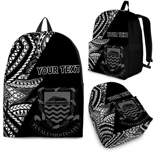 Tuvalu Custom Personalised Backpack Flash Black