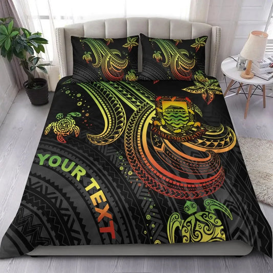 Tuvalu Custom Personalised Bedding Set - Reggae Turtle