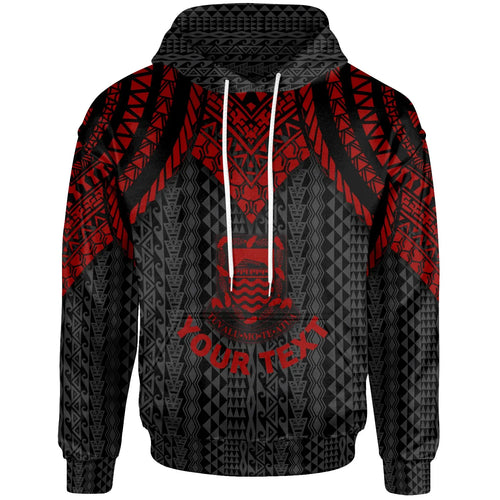 Tuvalu Custom Personalised Hoodie - Polynesian Armor Style Red