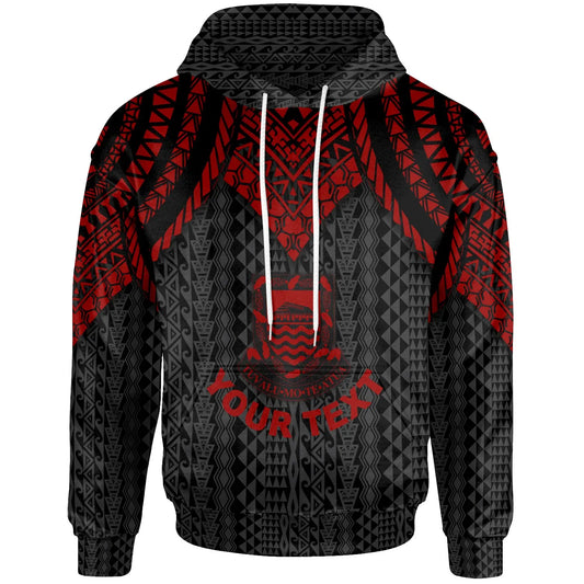 Tuvalu Custom Personalised Hoodie - Polynesian Armor Style Red