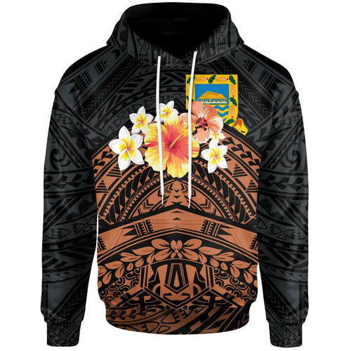 Tuvalu Custom Personalised Hoodie - Tribal Pattern Hibiscus