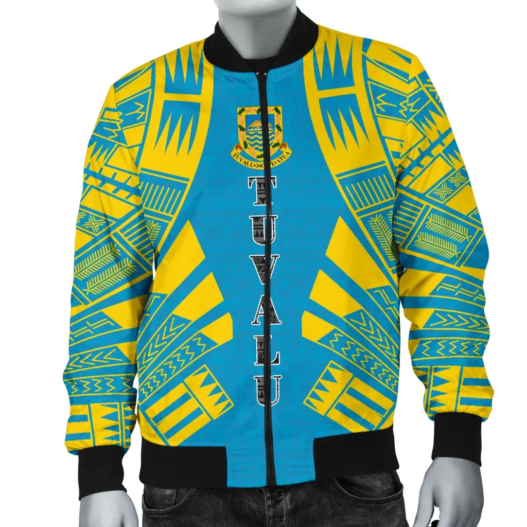 Tuvalu Bomber Jackets - Polynesian Tattoo Flag