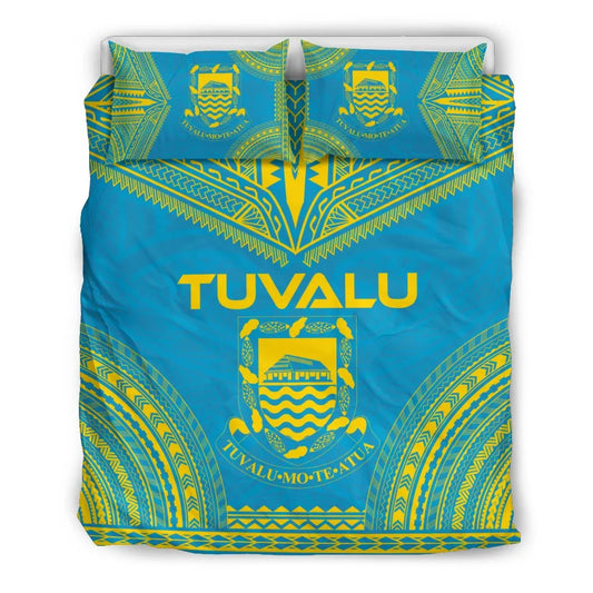 Tuvalu Flag Polynesian Chief Duvet Cover Set