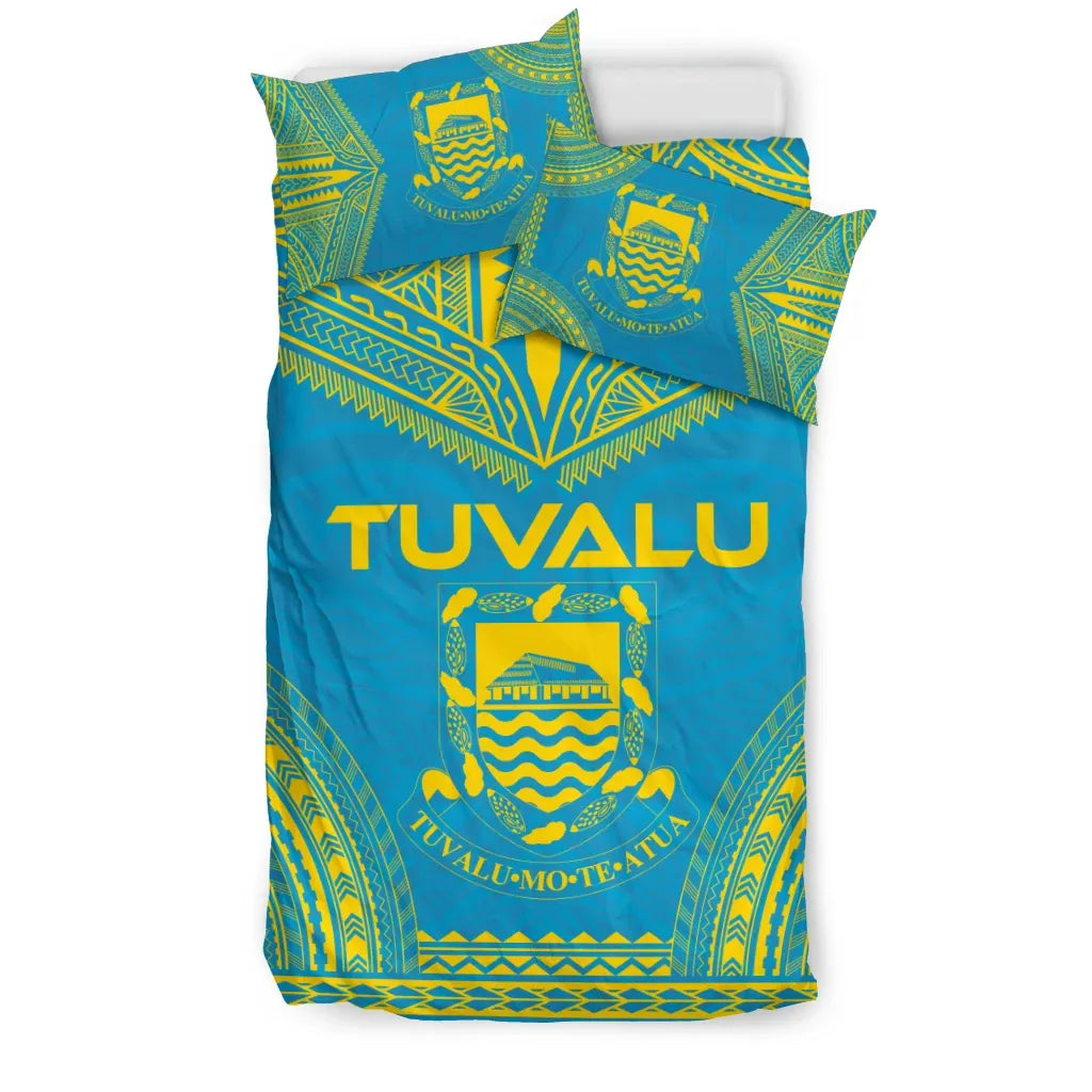 Tuvalu Flag Polynesian Chief Duvet Cover Set