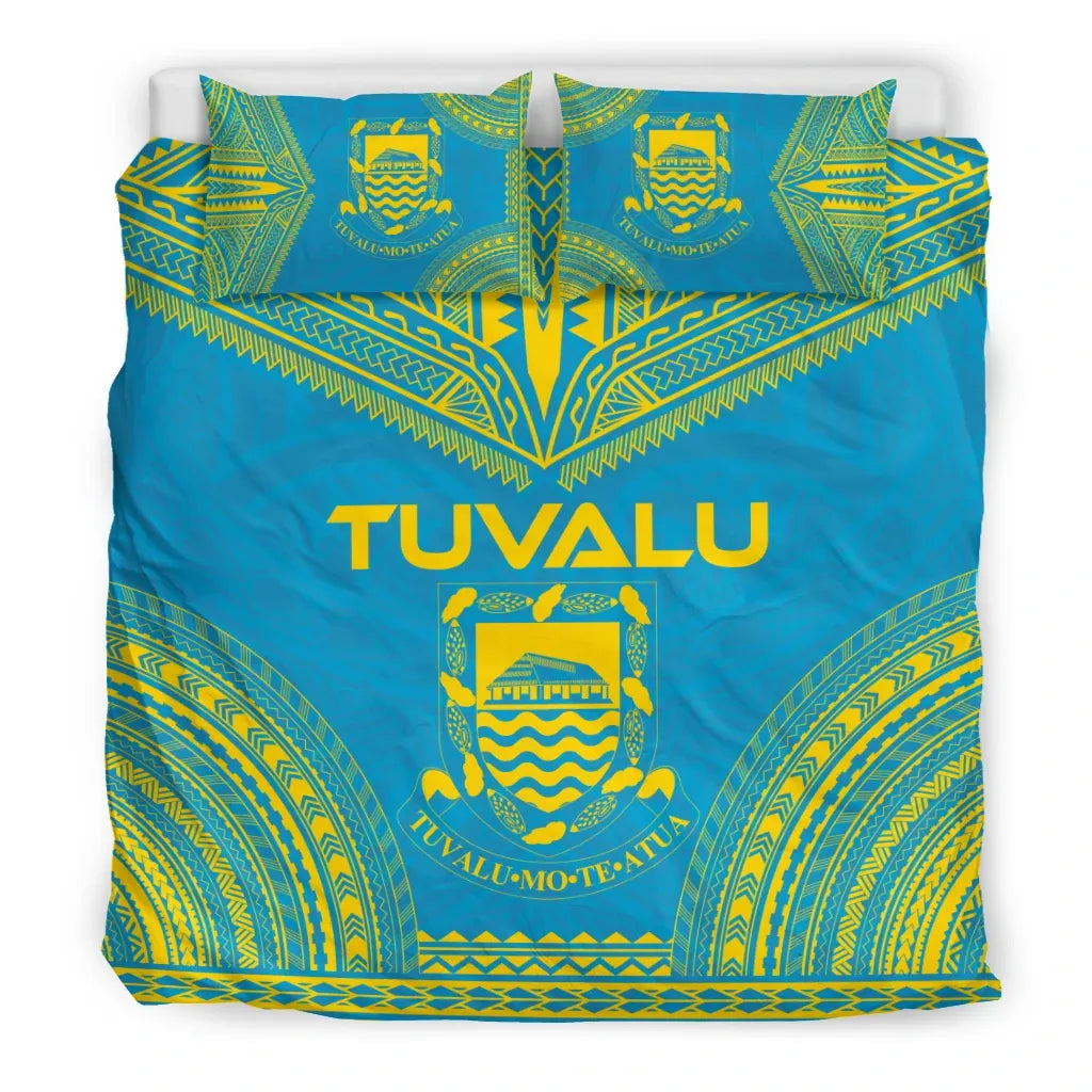 Tuvalu Flag Polynesian Chief Duvet Cover Set