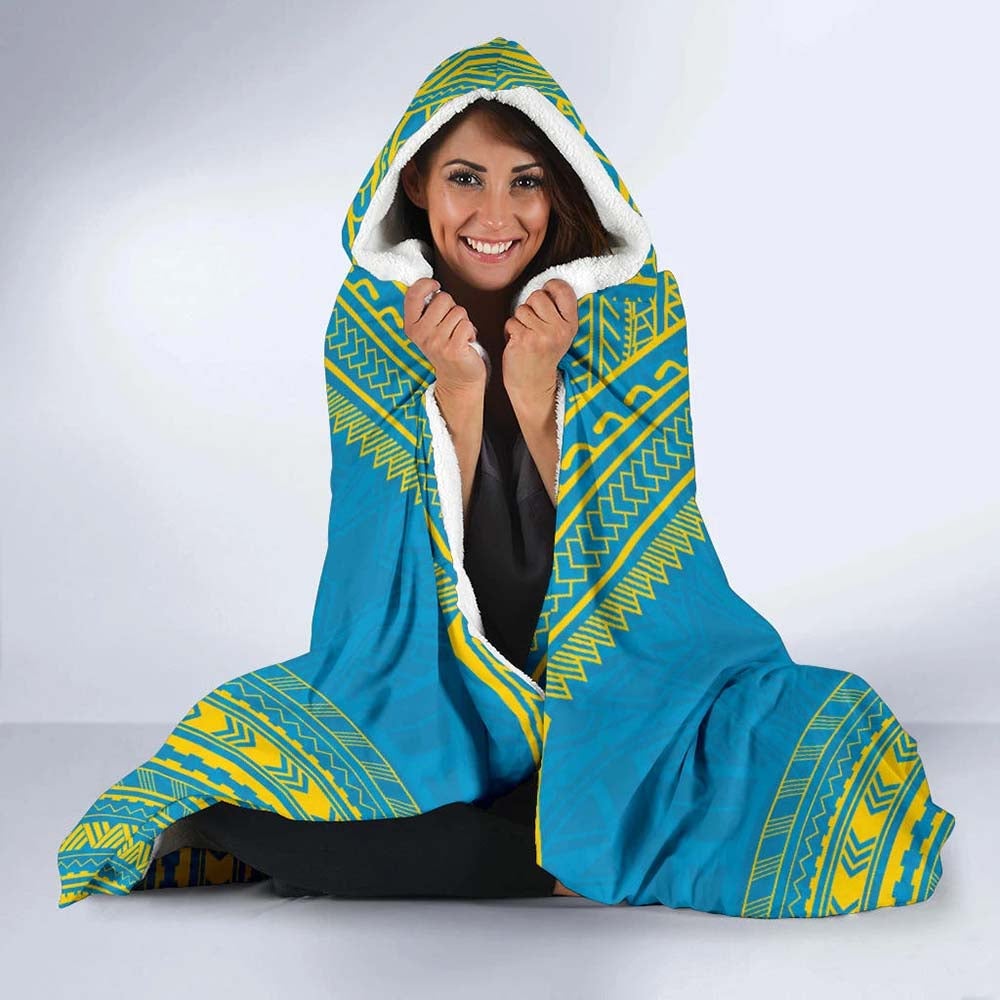 Tuvalu Flag Polynesian Chief Hooded Blanket