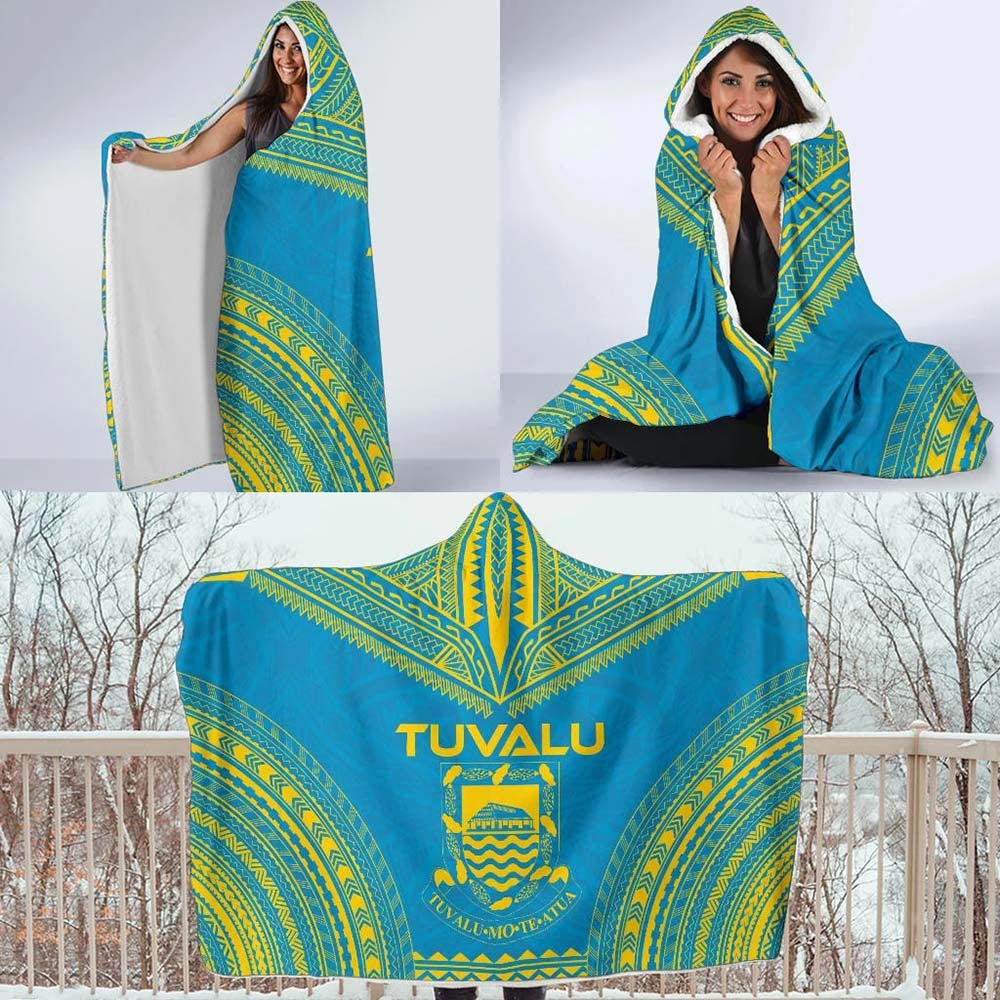 Tuvalu Flag Polynesian Chief Hooded Blanket