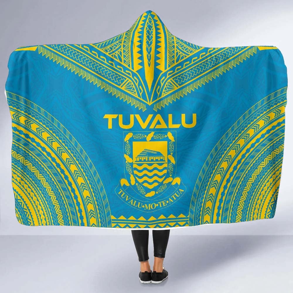 Tuvalu Flag Polynesian Chief Hooded Blanket