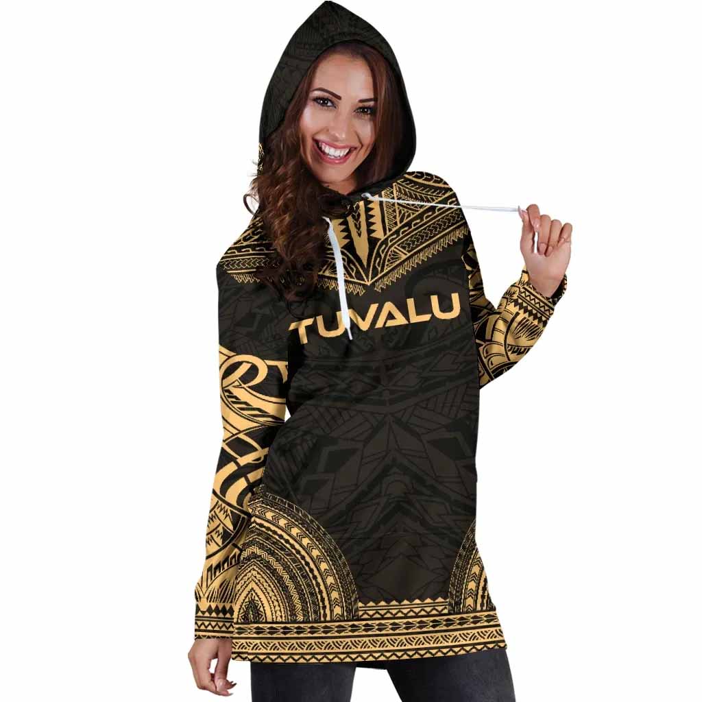 Tuvalu Female Hoodie Dress - Polynesian Gold Chief
