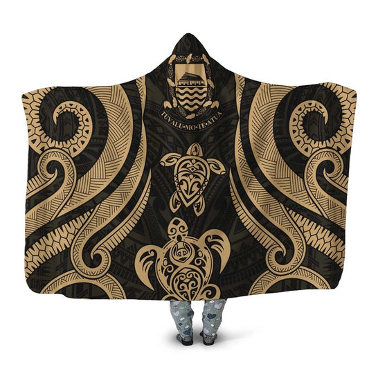 Tuvalu Hooded Blanket - Gold Tentacle Turtle