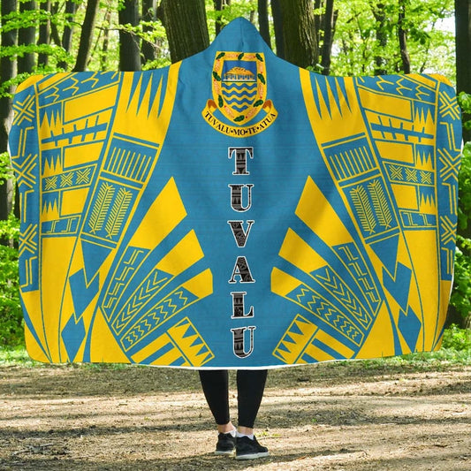 Tuvalu Hooded Blanket - Polynesian Tattoo Flag