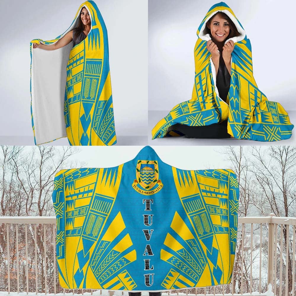 Tuvalu Hooded Blanket - Polynesian Tattoo Flag