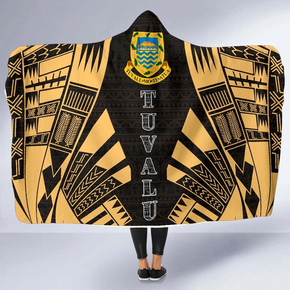 Tuvalu Hooded Blanket - Polynesian Tattoo Gold
