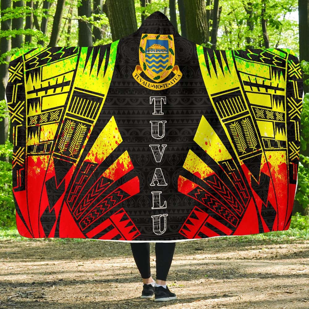 Tuvalu Hooded Blanket - Polynesian Tattoo Reggae