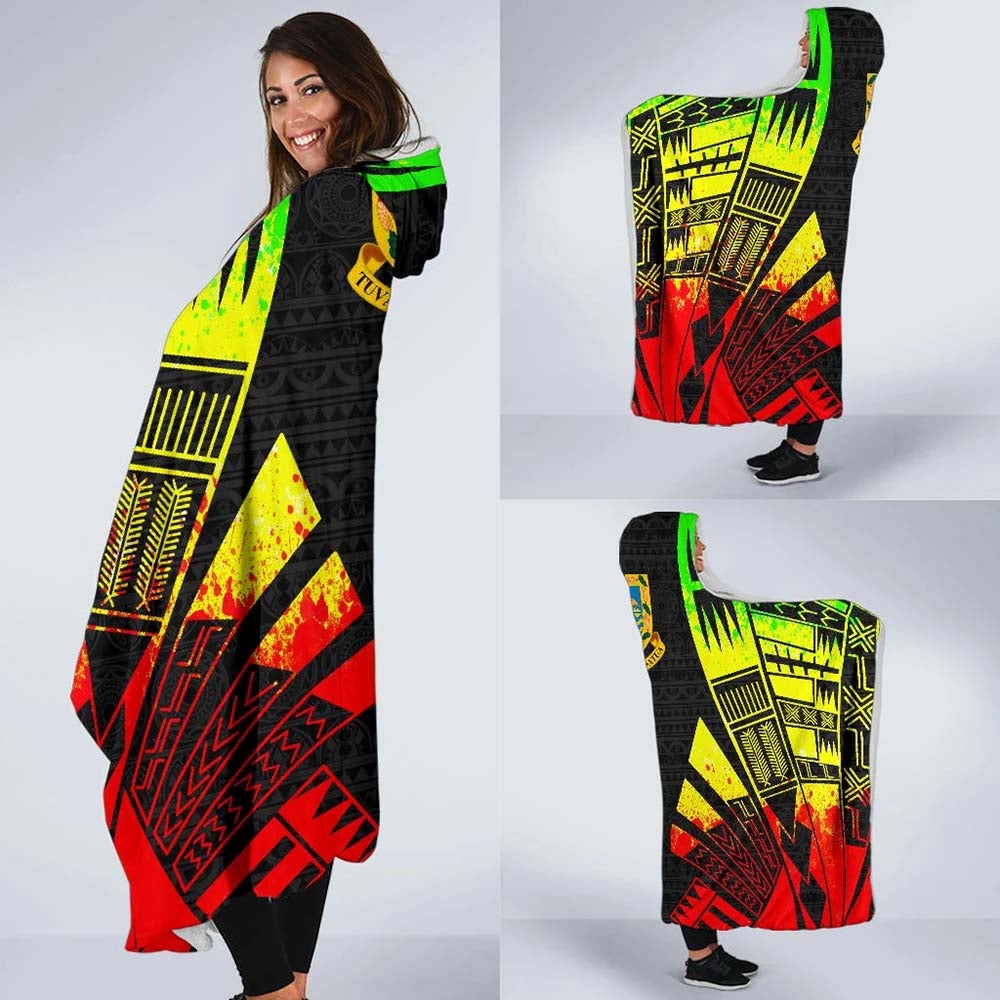 Tuvalu Hooded Blanket - Polynesian Tattoo Reggae
