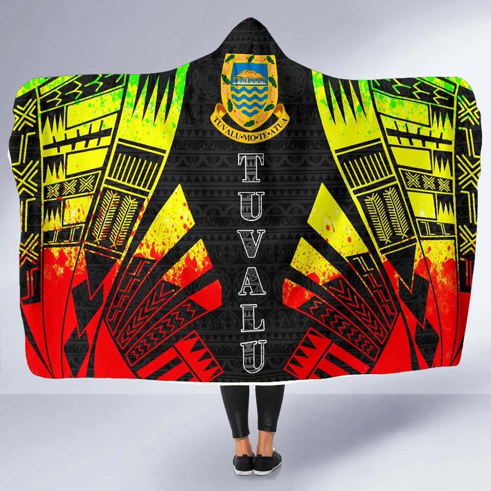 Tuvalu Hooded Blanket - Polynesian Tattoo Reggae