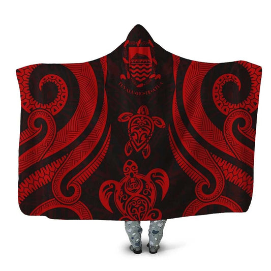 Tuvalu Hooded Blanket - Red Tentacle Turtle
