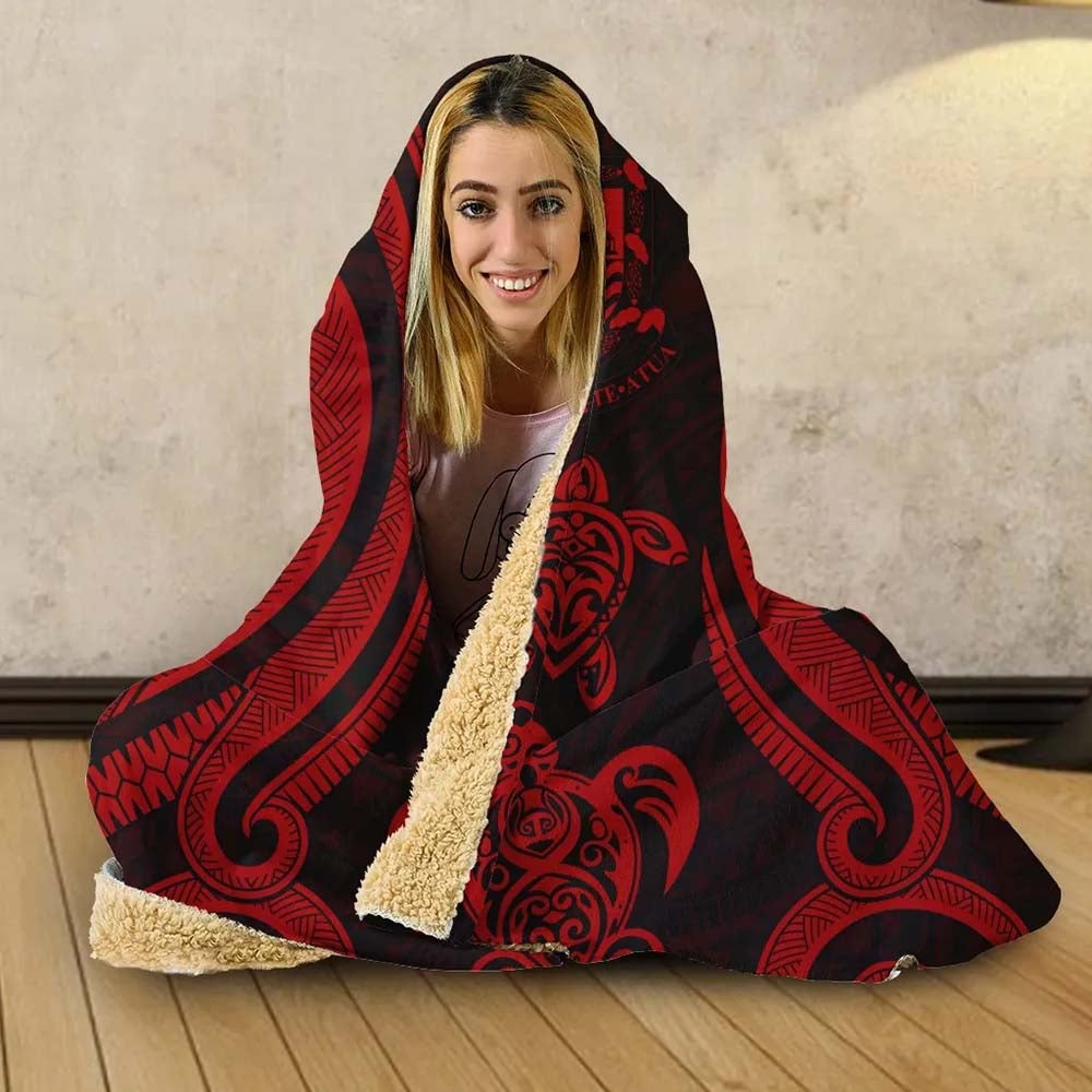 Tuvalu Hooded Blanket - Red Tentacle Turtle