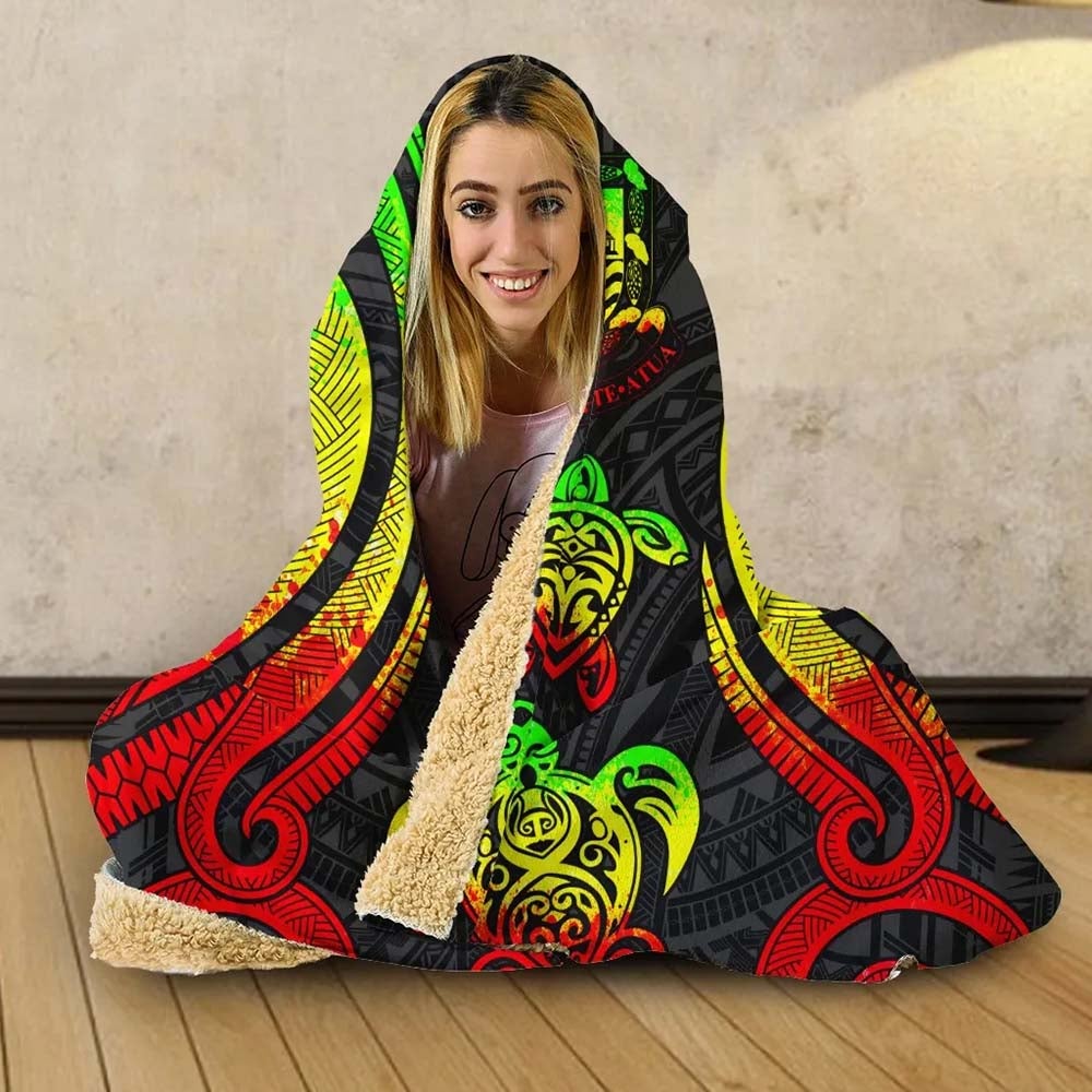 Tuvalu Hooded Blanket - Reggae Tentacle Turtle