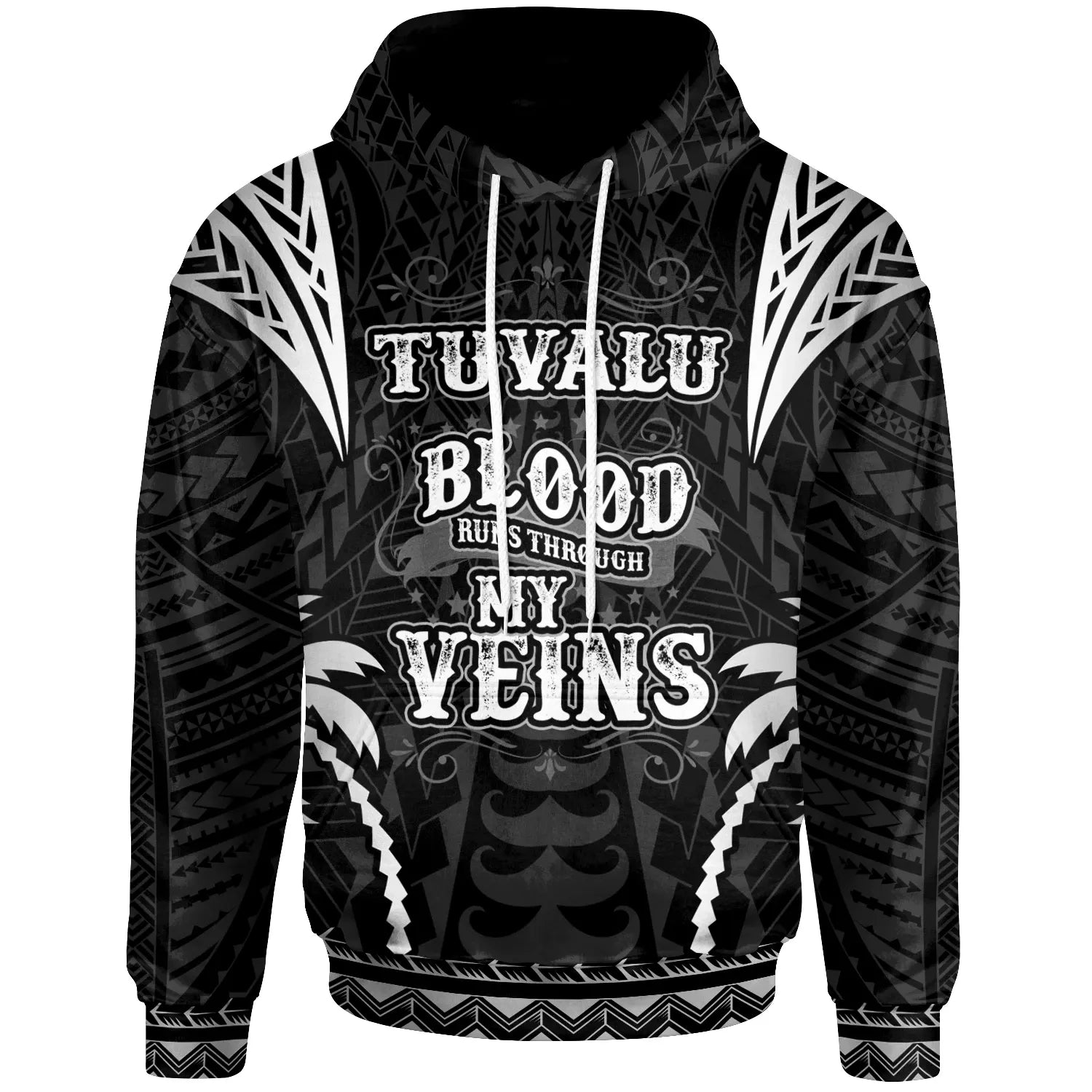Tuvalu Hoodie - Blood Runs Through My Veins Style Black