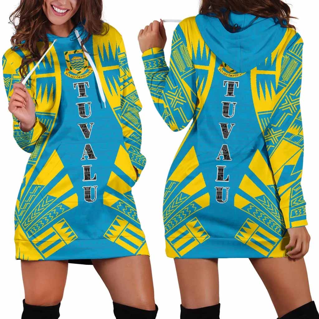 Tuvalu Hoodie Dress - Polynesian Tattoo Flag