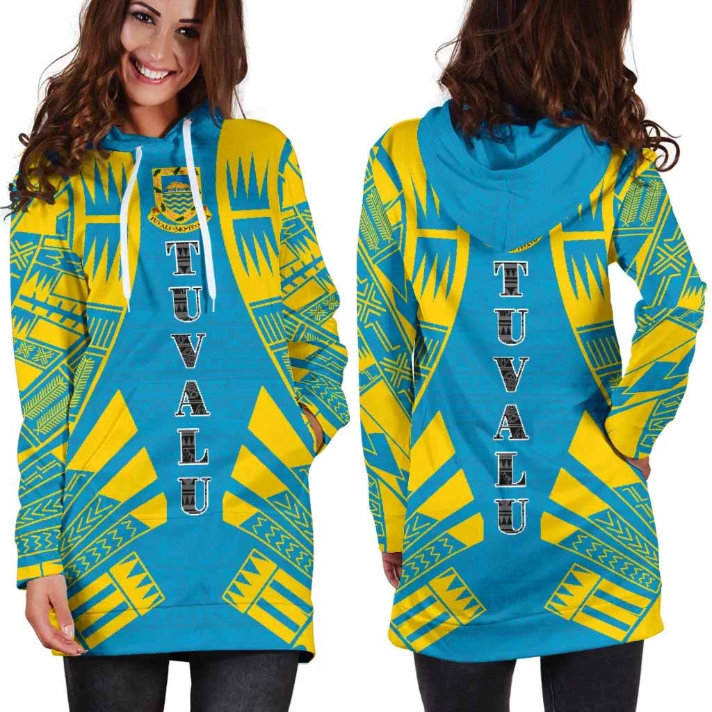 Tuvalu Hoodie Dress - Polynesian Tattoo Flag