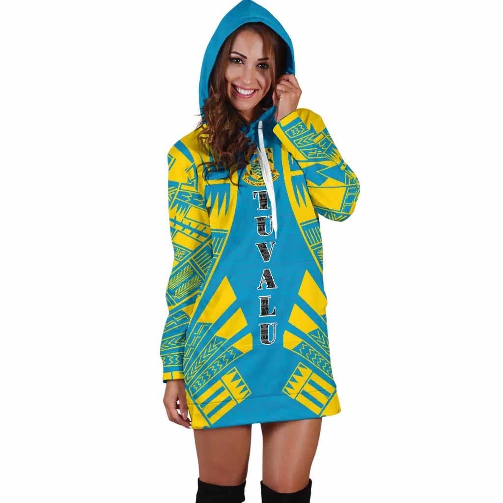 Tuvalu Hoodie Dress - Polynesian Tattoo Flag