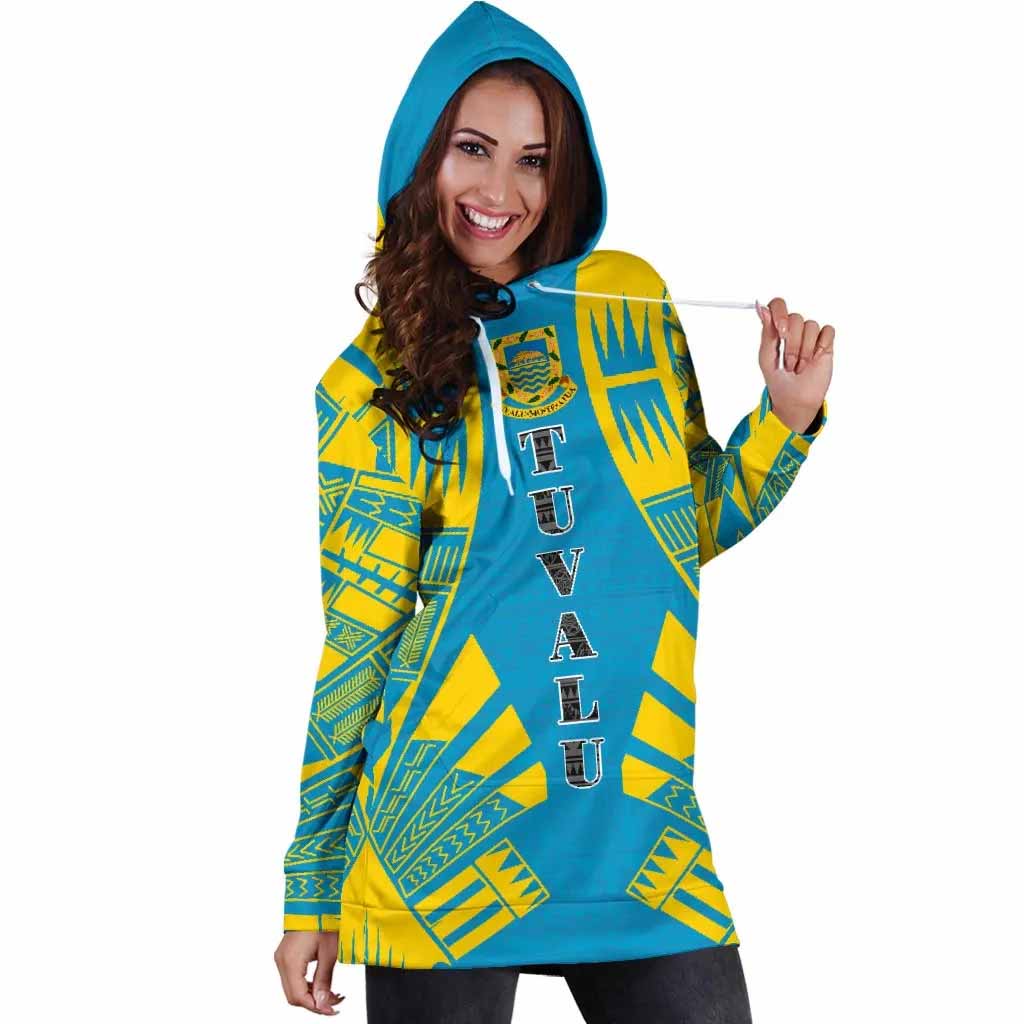 Tuvalu Hoodie Dress - Polynesian Tattoo Flag