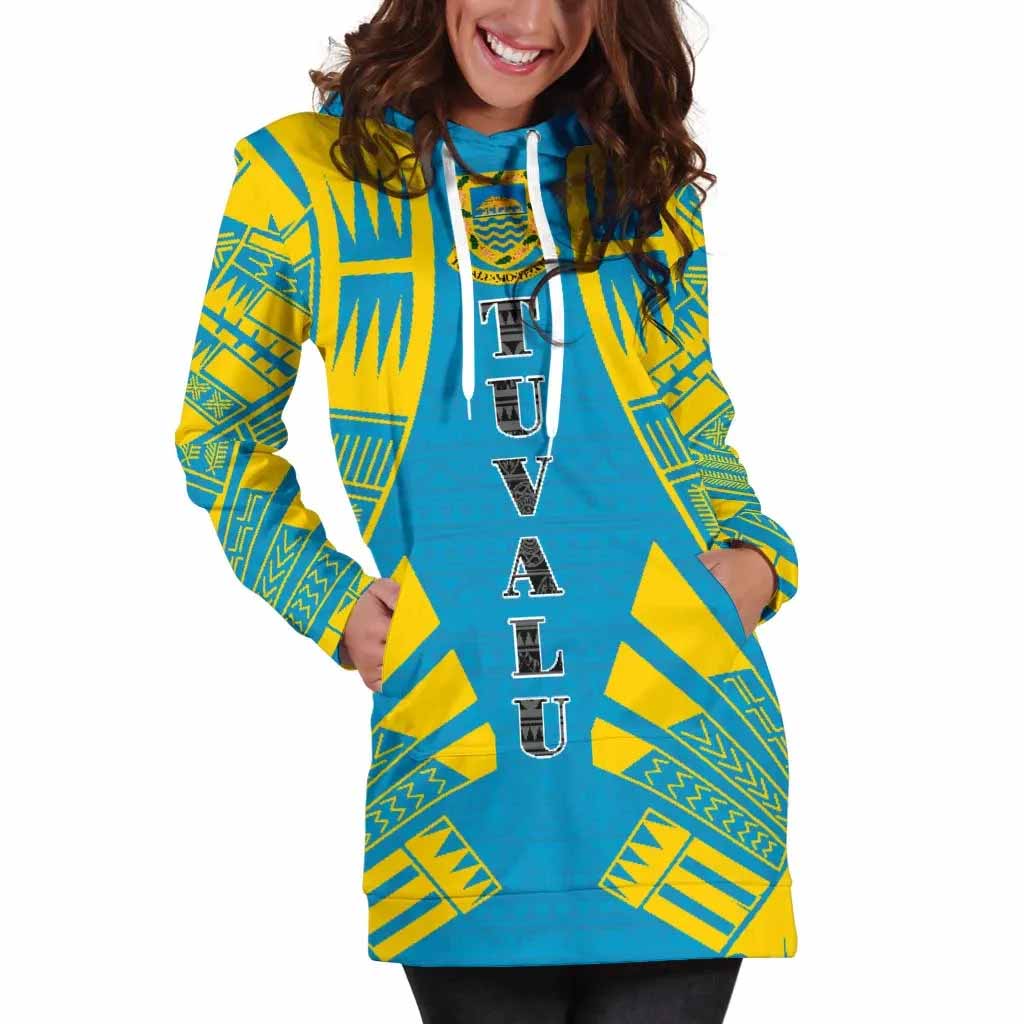 Tuvalu Hoodie Dress - Polynesian Tattoo Flag