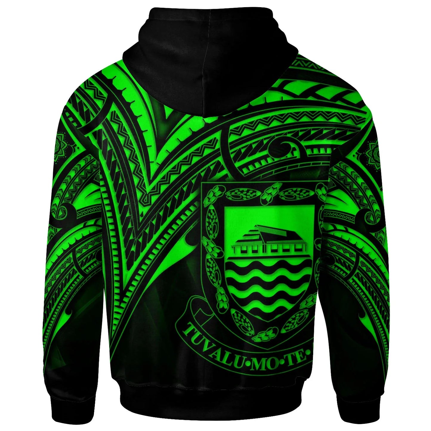 Tuvalu Hoodie - Green Color Cross Style