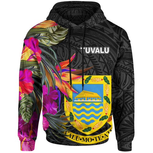 Tuvalu Hoodie - Hibiscus Polynesian Pattern