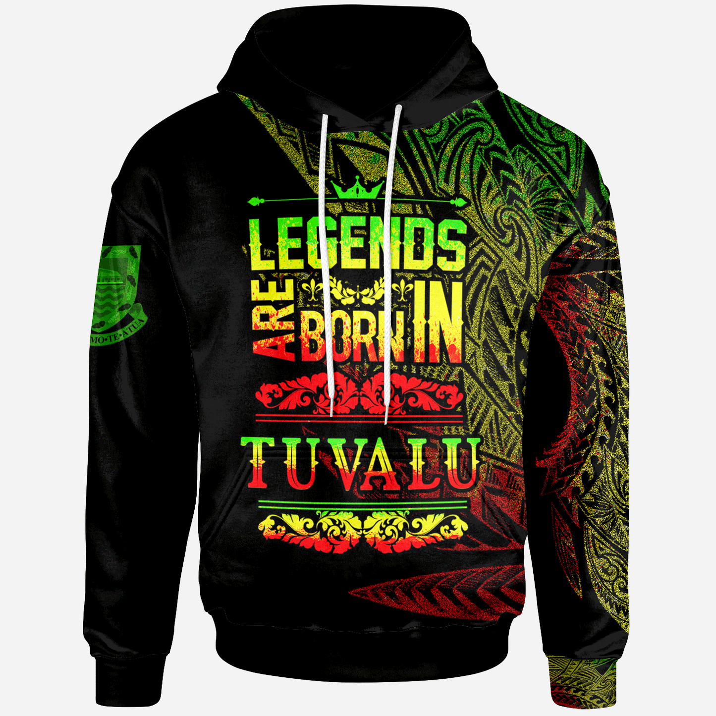 Tuvalu Hoodie - Legends Are Born In Reggae Color