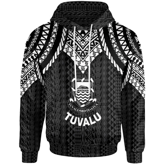 Tuvalu Hoodie - Polynesian Armor Style Black