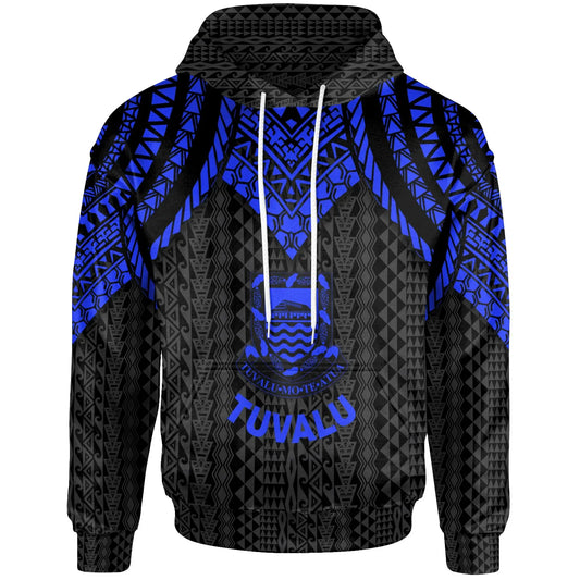 Tuvalu Hoodie - Polynesian Armor Style Blue