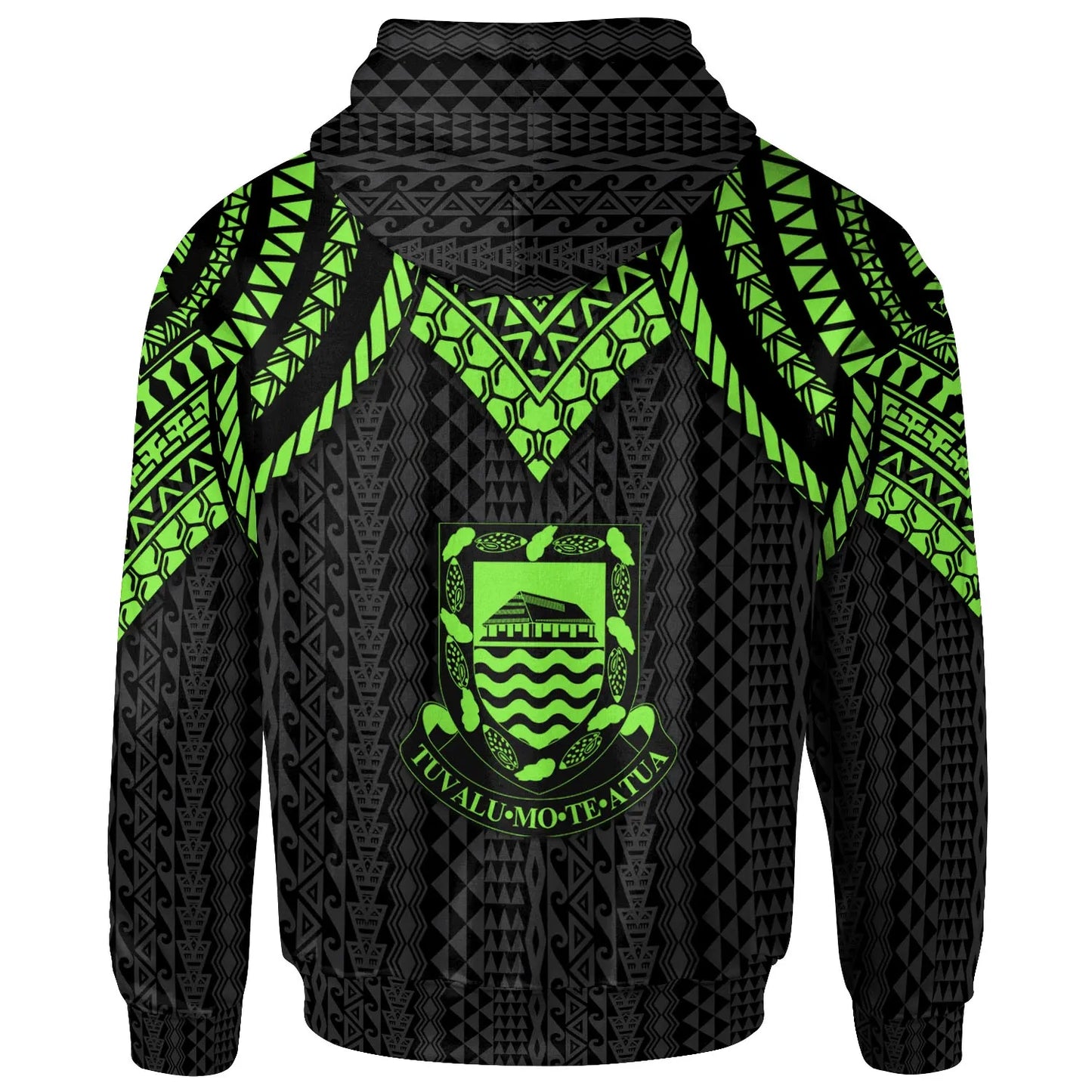 Tuvalu Hoodie - Polynesian Armor Style Green