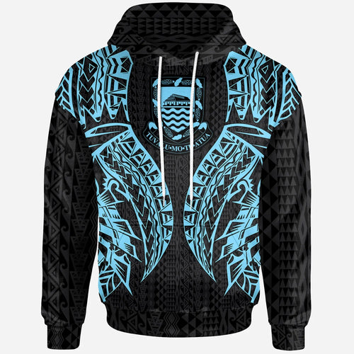 Tuvalu Hoodie - Polynesian Lion Head Neon Style
