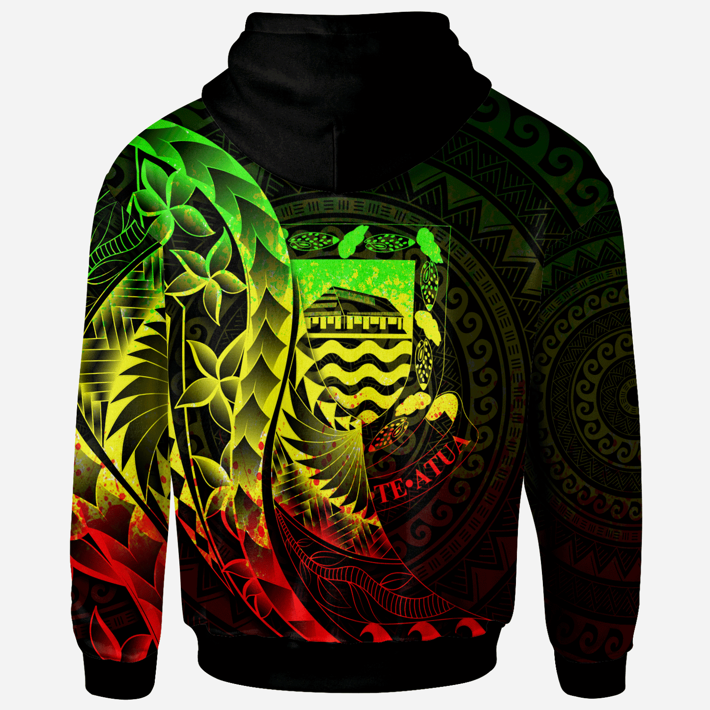 Tuvalu Hoodie - Polynesian Pattern Style Reggae Color