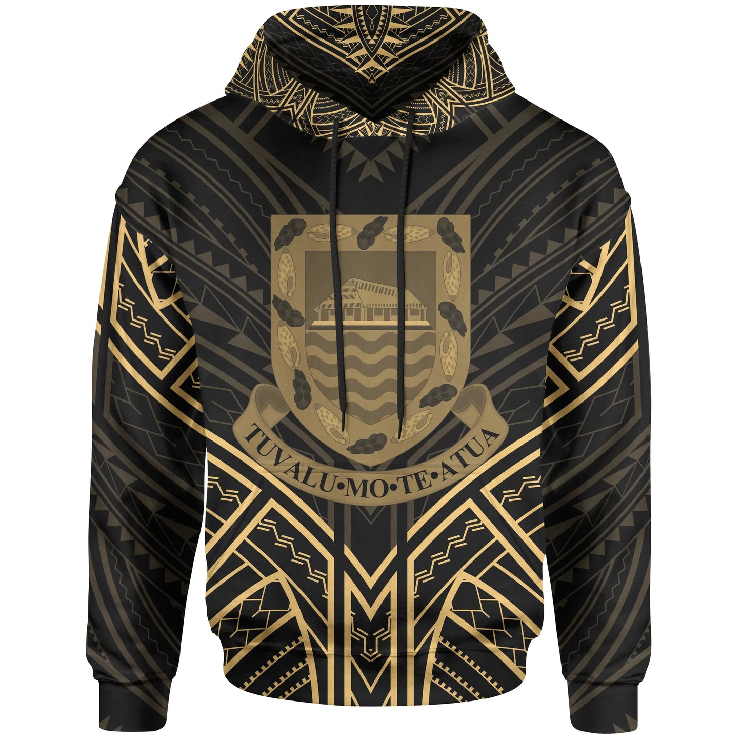 Tuvalu Hoodie - Tuvalu Seal Gold Tribal Patterns