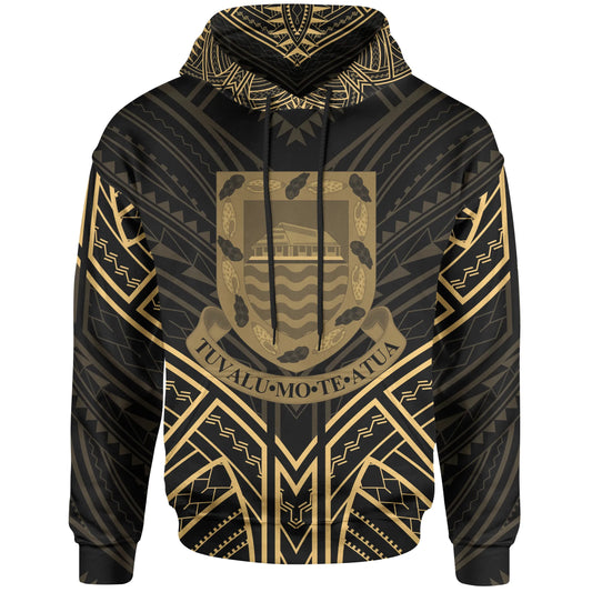 Tuvalu Hoodie - Tuvalu Seal Gold Tribal Patterns