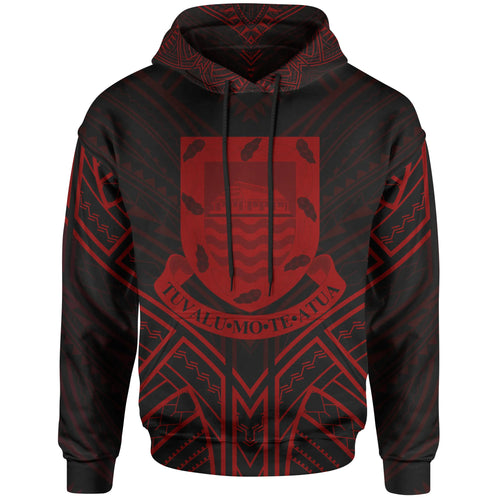 Tuvalu Hoodie - Tuvalu Seal Red Tribal Patterns
