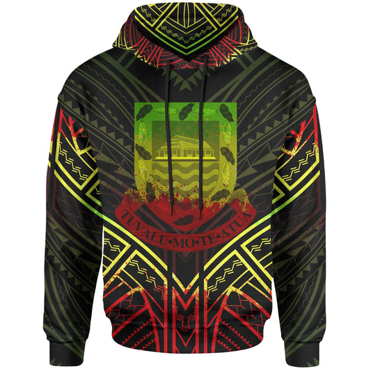 Tuvalu Hoodie - Tuvalu Seal Reggae Tribal Patterns